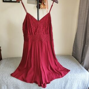 Maurices Red Lace Romper NWOT